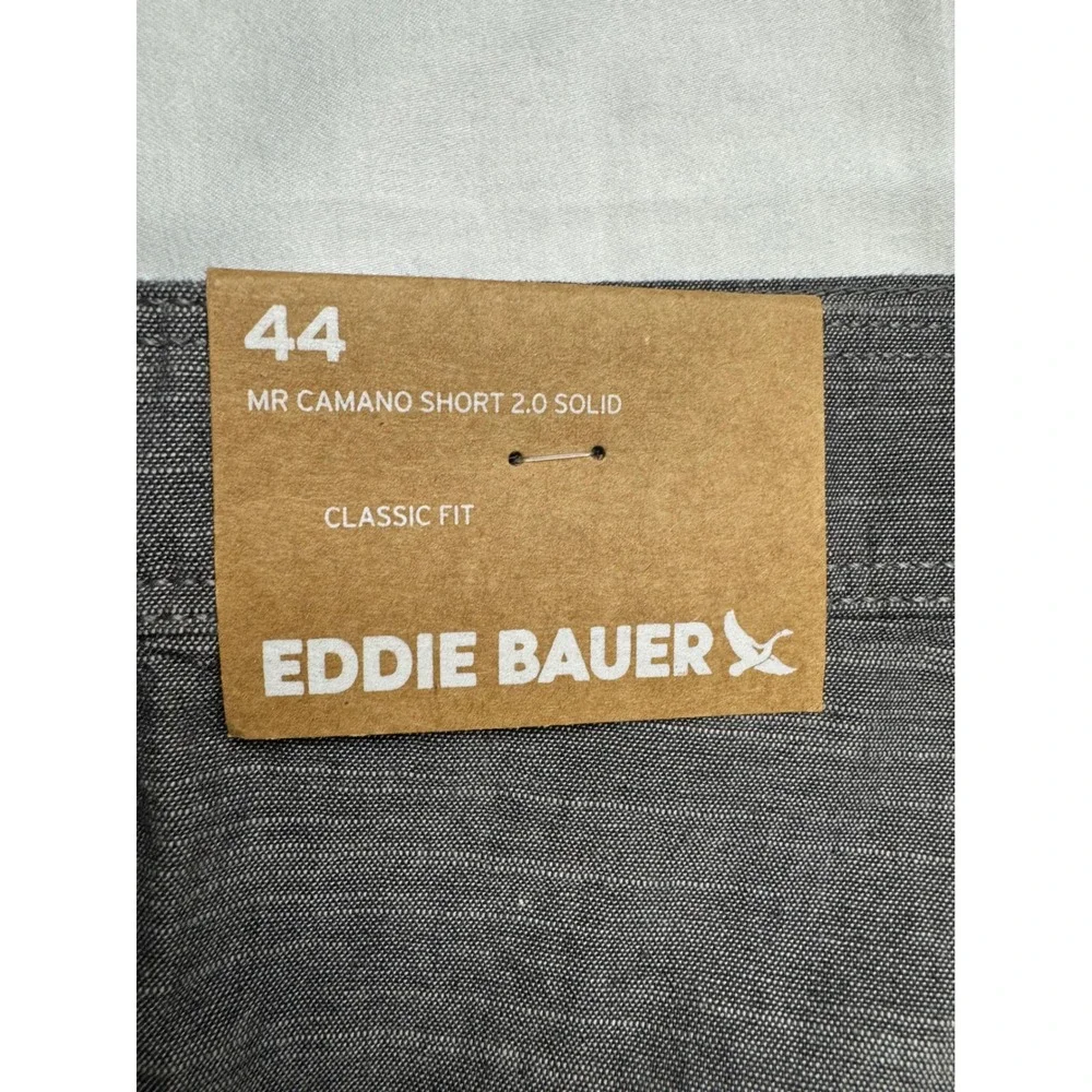 Eddie Bauer Mr Camano Short 2.0 Solid Mens 44 Gray Classic Fit Cotton Shorts NEW